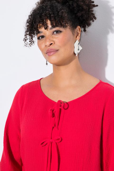 Produktbild Miamoda Bluse, A-Linie, Musselin, Bindebänder, Kräuselnaht (52)