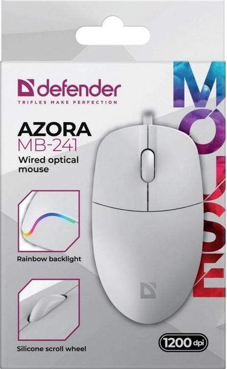 Productafbeelding Defender KABELGEBUNDENE MAUS AZORA MB-24 1200 DPI WEISS (Bedraad)