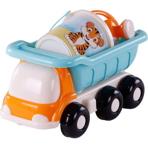 Polesie Cavallino Beach Dump Truck mit Eimer-Set Blau, 5-tlg.