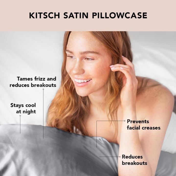 Actual product image Kitsch Satin Kissenbezug Charcoal (Pillowcase, 66 x 48 cm)