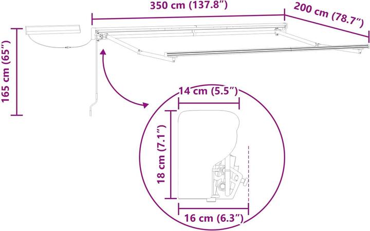 Produktbild vidaXL Elektrische ausziehbare Markise (2 m)