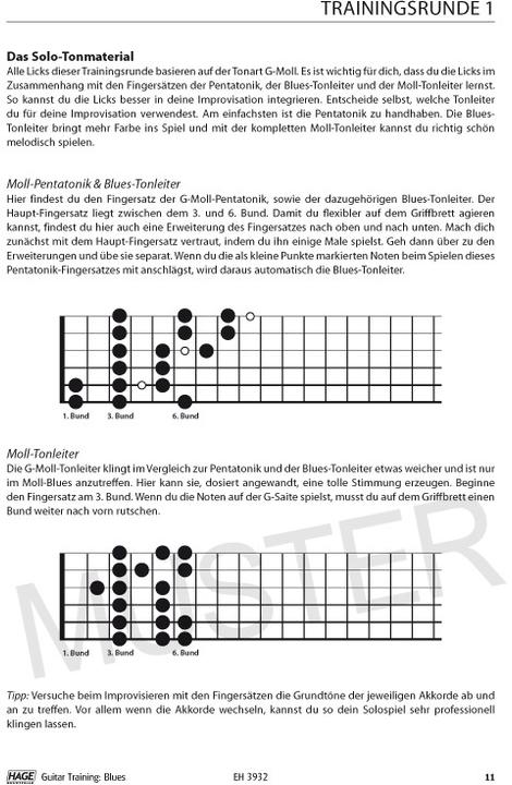 Produktbild Guitar Training Blues + CD + DVD (Deutsch, Daniel Schusterbauer, Helmut Hage, 2012)