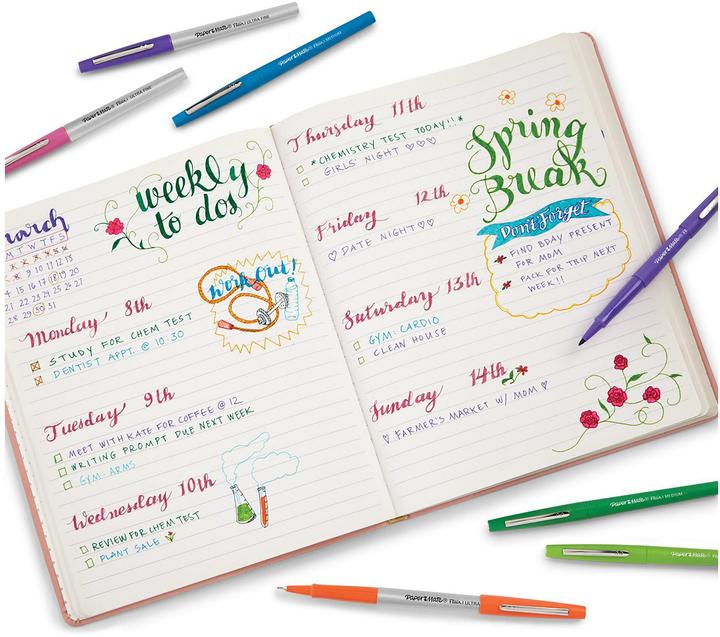 Produktbild Paper Mate Flair Candy Pop (Blueberry Bubblegum, Braun, Flieder, Hellgrün, Himbeere, Orange, Ringelblume, Salted Caramel, traube, 16x)