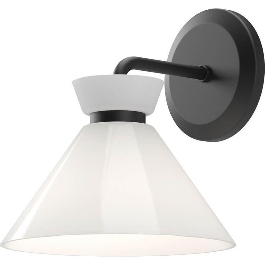 Elstead Lighting, Applique + Plafoniera, Elstead Halston Wandleuchte E14 Mattes Schwarz Opal (E14)