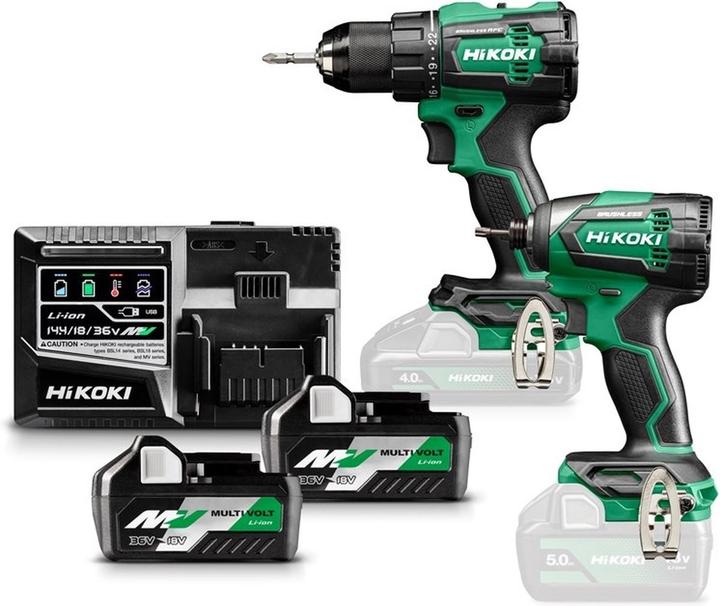 Hikoki KC18DE WAZ combopack 36V 2,5Ah//18V 5,0Ah (Clé à chocs, Perceuse-visseuse)