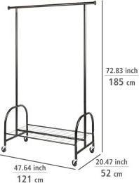 Image du produit Wenko Portemanteau télescopique Profi 50696100 noir métal 121,0 x 185,0 cm