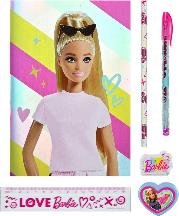 Image du produit Undercover Ensemble de carnets Barbie, 7 pcs. (À rayures, Couverture souple)