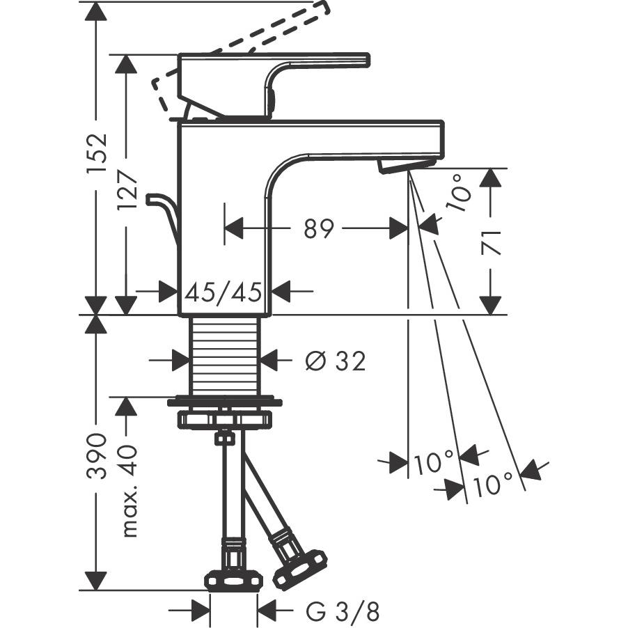 Thumbnail - hansgrohe, Badarmatur, Waschtischarmatur mit Einhebelmischer Vernis Shape chrom 71560000