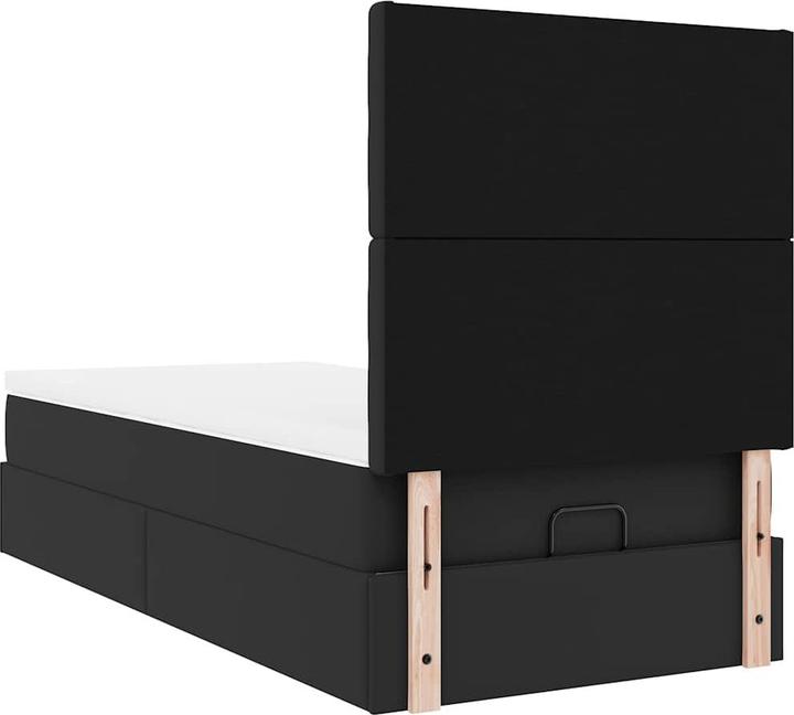 Image du produit VidaXL Lit Ottoman avec matelas Noir 100x200 cm Similicuir (100 x 200 cm)