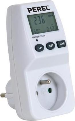 Actual product image Perel ENERGY COST METER - 230 V - 16 A - PLUG TYPE E (FRENCH SYSTEM)