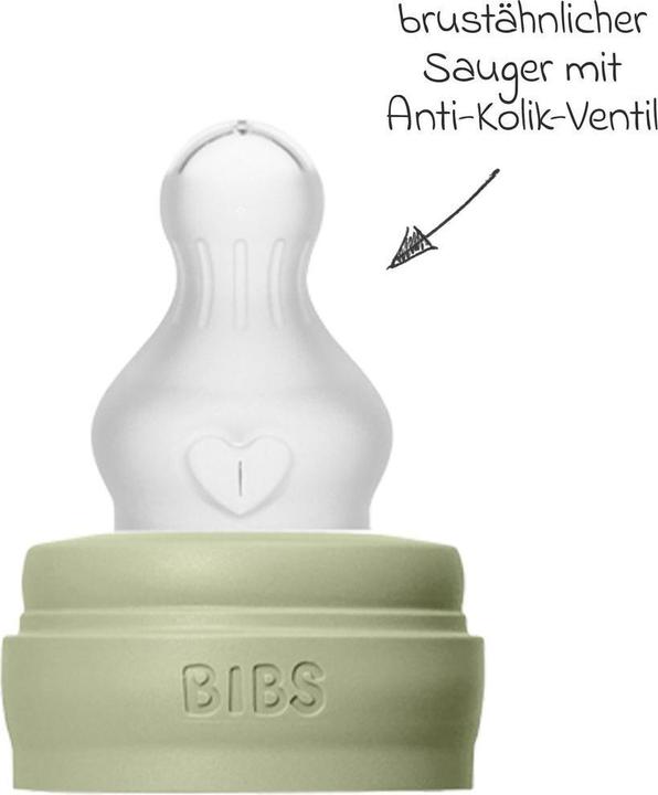 Actual product image Bibs Anti Colic Bottle Silicone 270 ml Medium Flow Sage (270 ml)