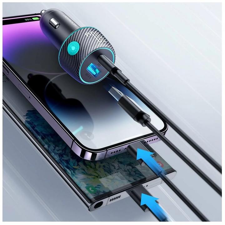 Image du produit Joyroom Chargeur de voiture multi-couleurs avec USB-A+USB-C 60W - Noir