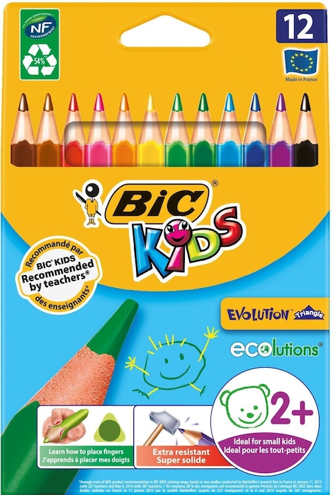 Bic ECOlutions Kinder Evolution Dreieck (Multi, 12 x)
