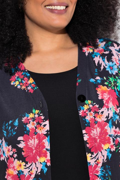Produktbild Ulla Popken Jerseyjacke, A-Linie, V-Ausschnitt, Langarm (56)