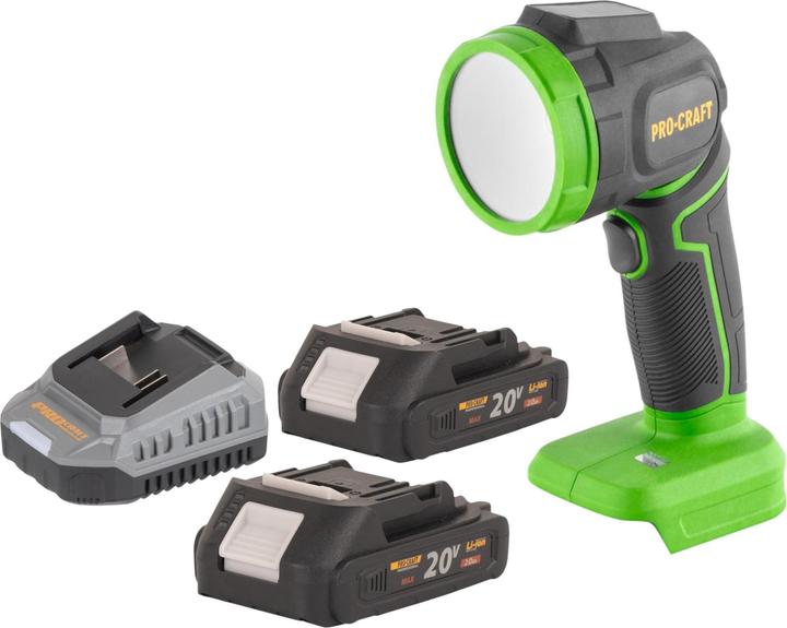 Produktbild Procraft LL18bb Akku LED Strahler 20 V 300 lm + 2x Akku 2,0 Ah + Ladegerät (300 lm)