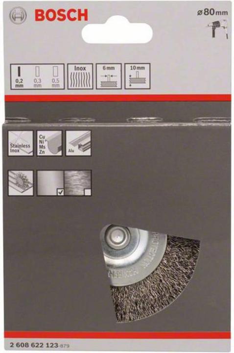 Actual product image Bosch Professional Zubehör PRO Stainless Steel clean disc brush, straight shaft, 80 x 0.2 mm