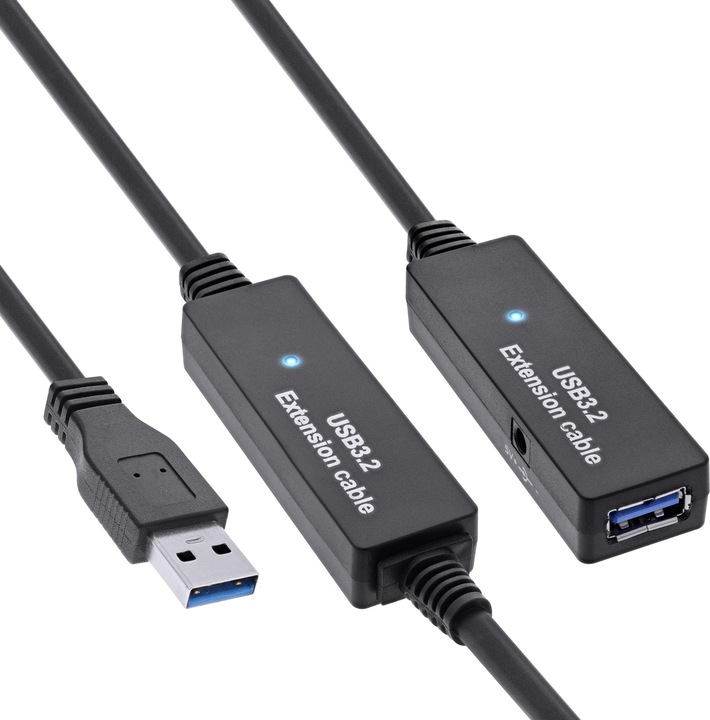 Produktbild InLine USB 3.0 Aktiv Verlängerung Stecker A an Buchse A 10m (10 m, USB 3.2 Gen 1)