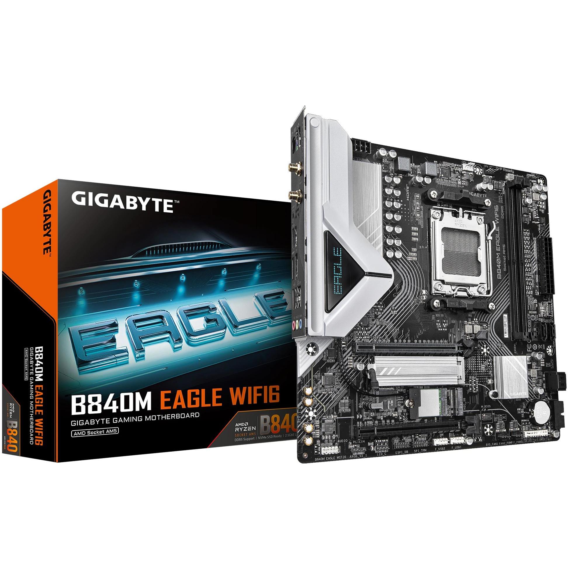Gigabyte MB B840M EAGLE WIFI6/AM5/mATX (AM5, AMD B840, Micro ATX (mATX)), Mainboard