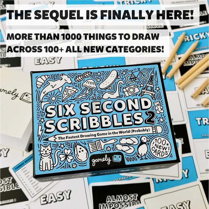 Produktbild Gamely SIX SECOND SCRIBBLES 2 - (100 New Cards) (Englisch, 2 - 8 Spieler)