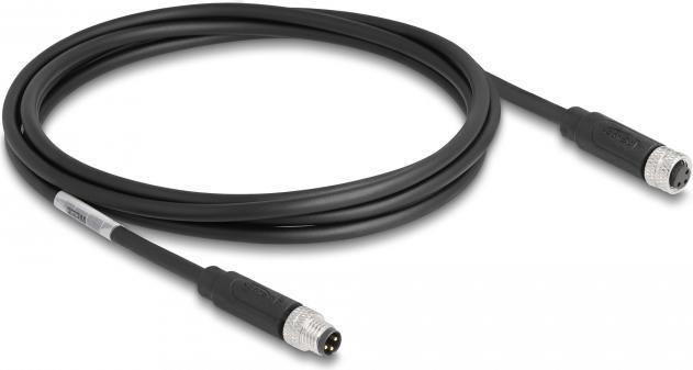 Actual product image Delock M8 3 pin cable St to Bu A-coded 2m (STP, 2 m)