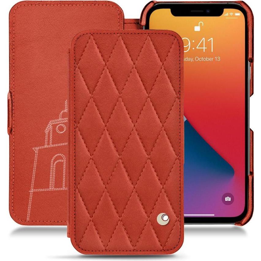 Noreve Lederschutzhülle horizontal (Apple iPhone 13 Pro), Smartphone Hülle, Orange