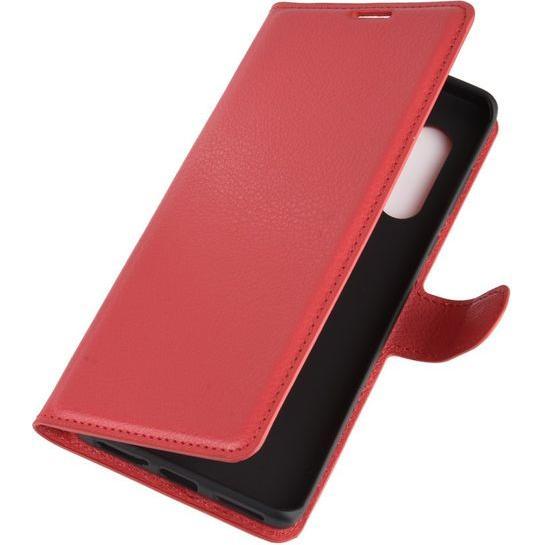 Thumbnail - MU Classic Litchi Leder Bookcover Series (Motorola Edge+), Smartphone Hülle, Rot