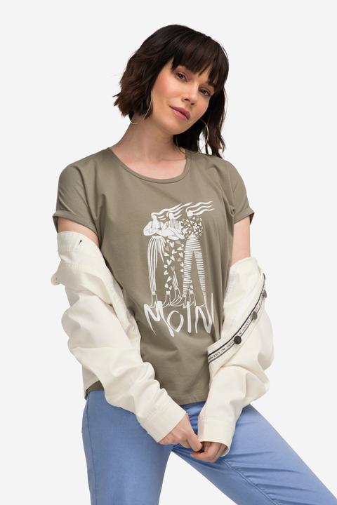 Image du produit Laurasøn T-Shirt, oversized, Frauen Motiv, Rundhals (M)