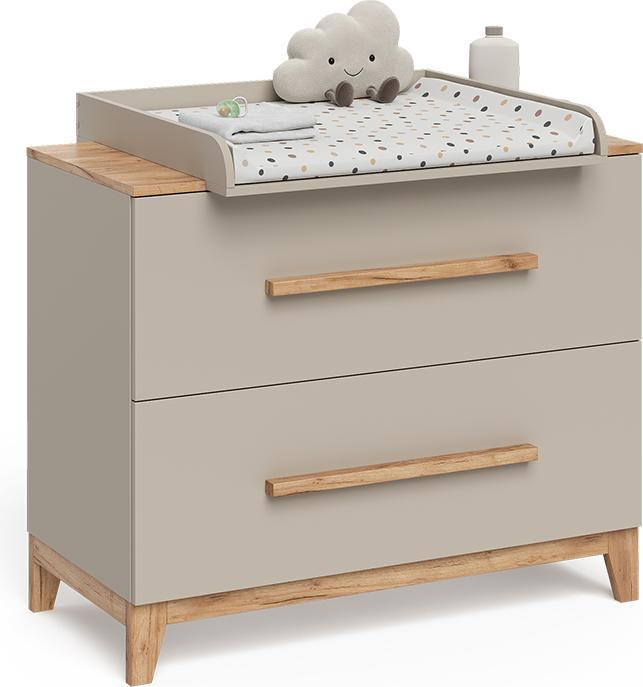 Actual product image Vicco Changing table Malia, Cashmere/Artisan, 108 x 98 cm with 2 drawers