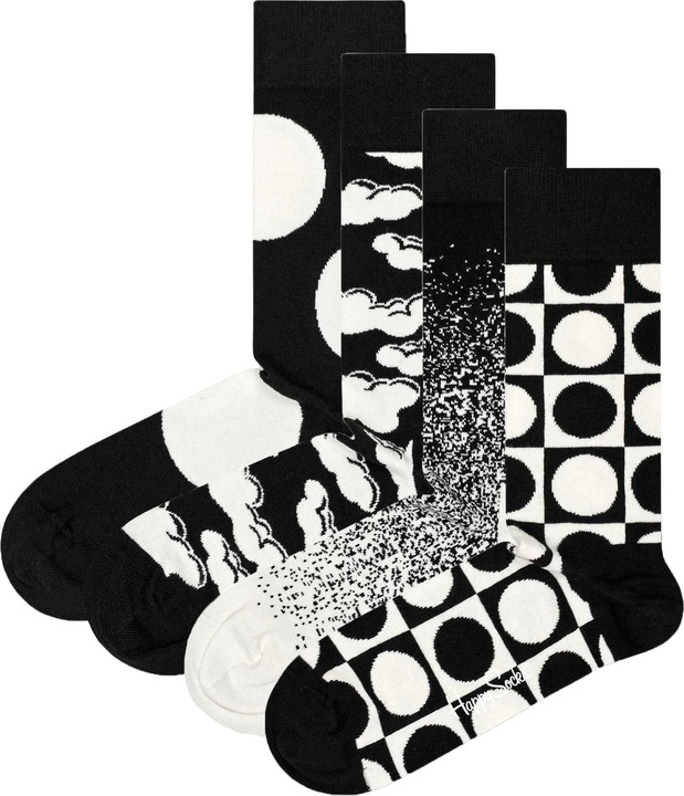 Actual product image Happy Socks Black & White Gift Set (pack of 4, 36 - 40)