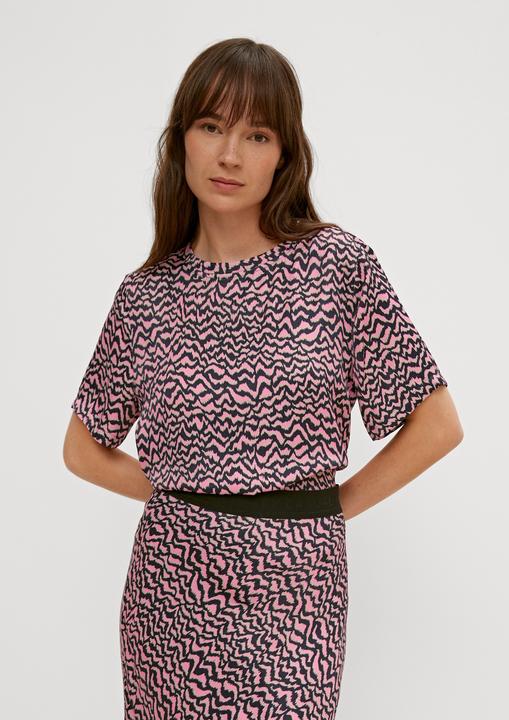 Actual product image Comma Bluse Kurzarmbluse mit Saumschlitzen (44)