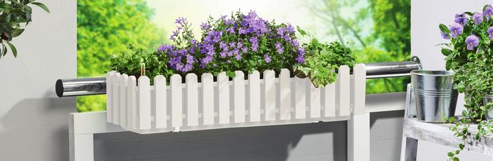 Image du produit HTI-Living Blumenkasten mit Wasserspeicher Nessa 75 cm Weiss (75 cm)