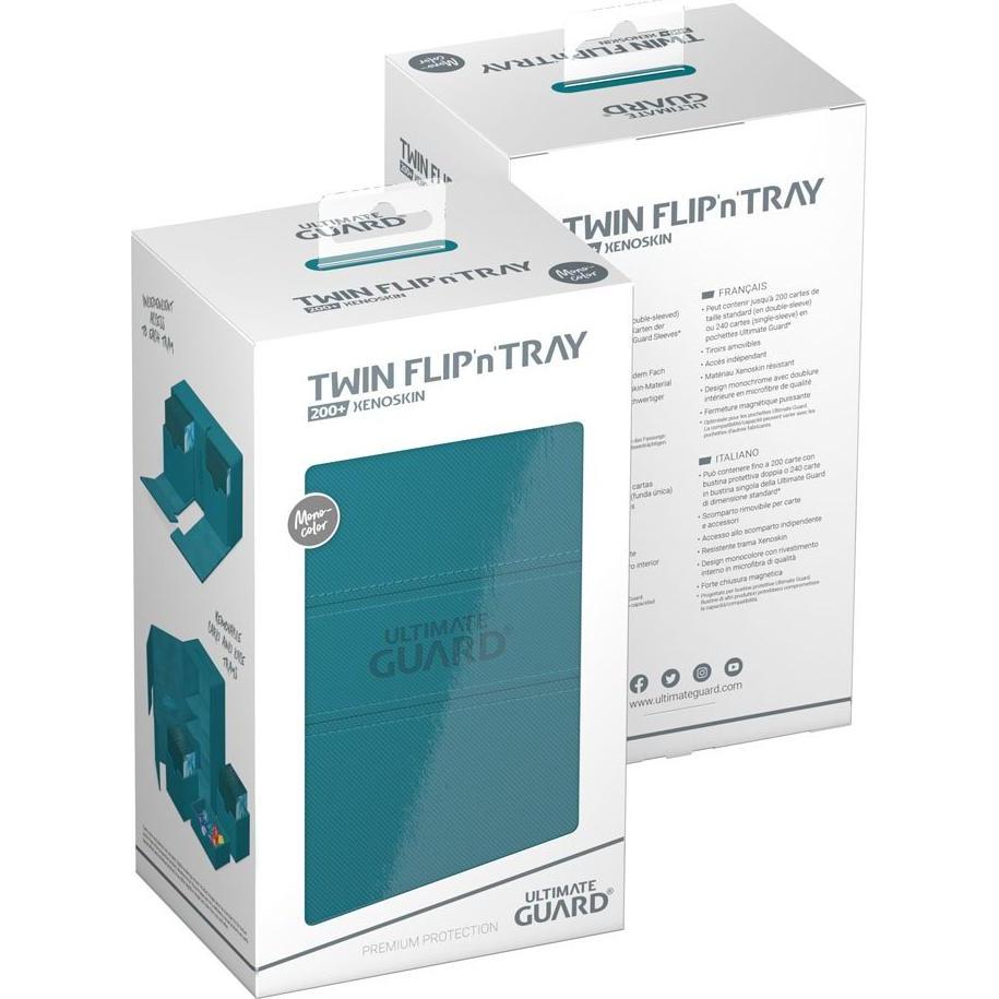 Thumbnail - Ultimate Guard Twin Flip'n'Tray 200+ XenoSkin Monocolor Bleu Pétrole