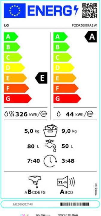 Energy Label LG F2DR5S09A1W