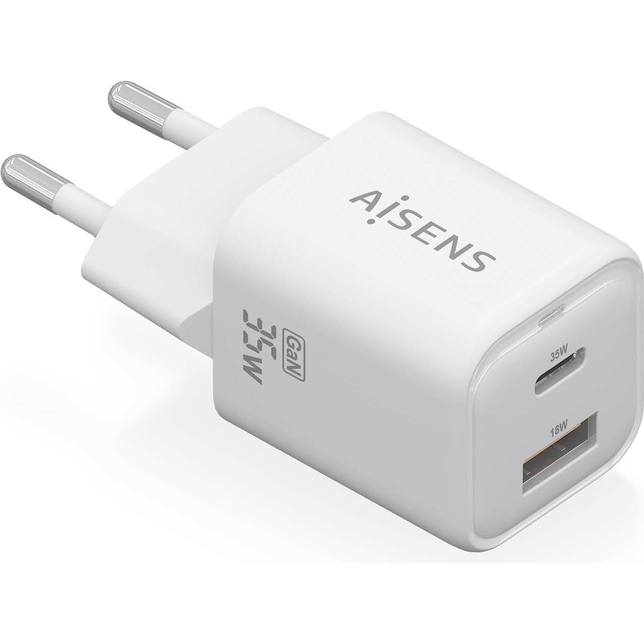 Aisens ASCH-35W2P024-W (35 W, 1 porzione), Caricatore USB, Bianco