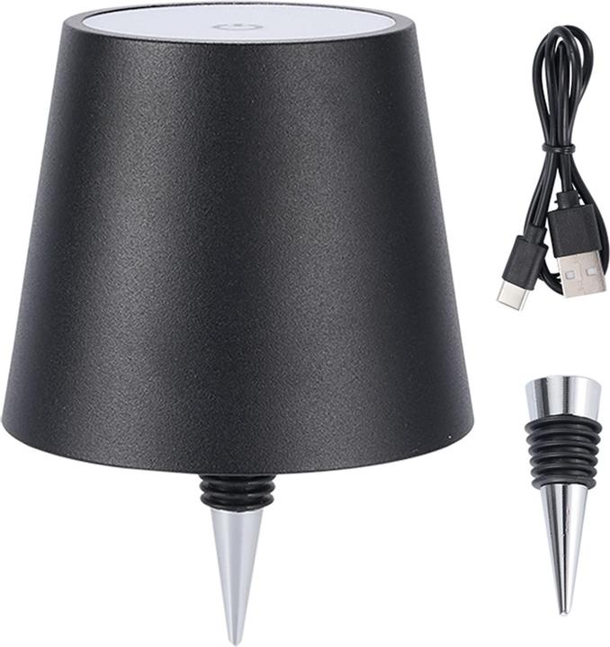 Immagine prodotto Casativo Akku Flaschenlampe, dimmbar, 3 Lichtfarben, schwarz