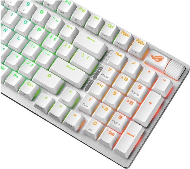 Actual product image ASUS ROG STRIX SCOPE II 96 Wireless White - Keyboard Wired & Wireless - Bluetooth 5.1 - USB - 1000 H (US, Cable, Wireless)