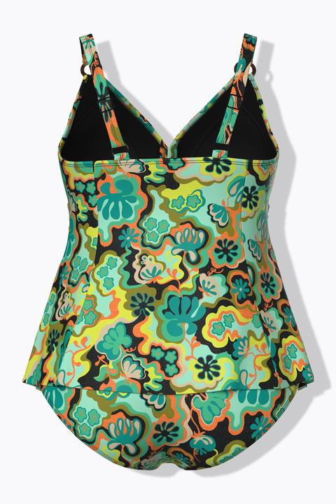 Produktbild Ulla Popken Tankini, Boho-Muster, Softcups, Träger verstellbar, recycelt (46)