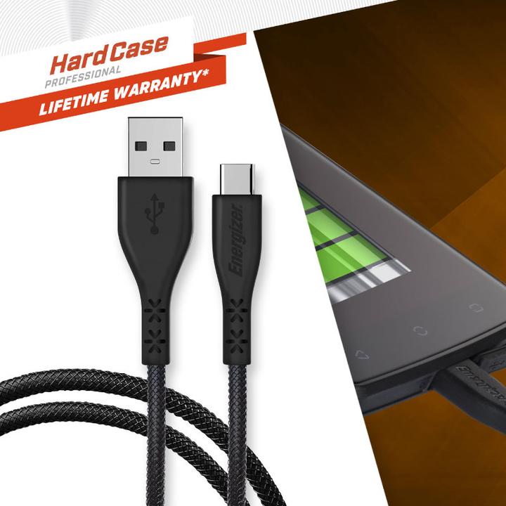 Actual product image Energizer Lifetime Warranty - USB-A/USB-C Cable - 1.2m (1.20 m, USB 3.2 Gen 2)