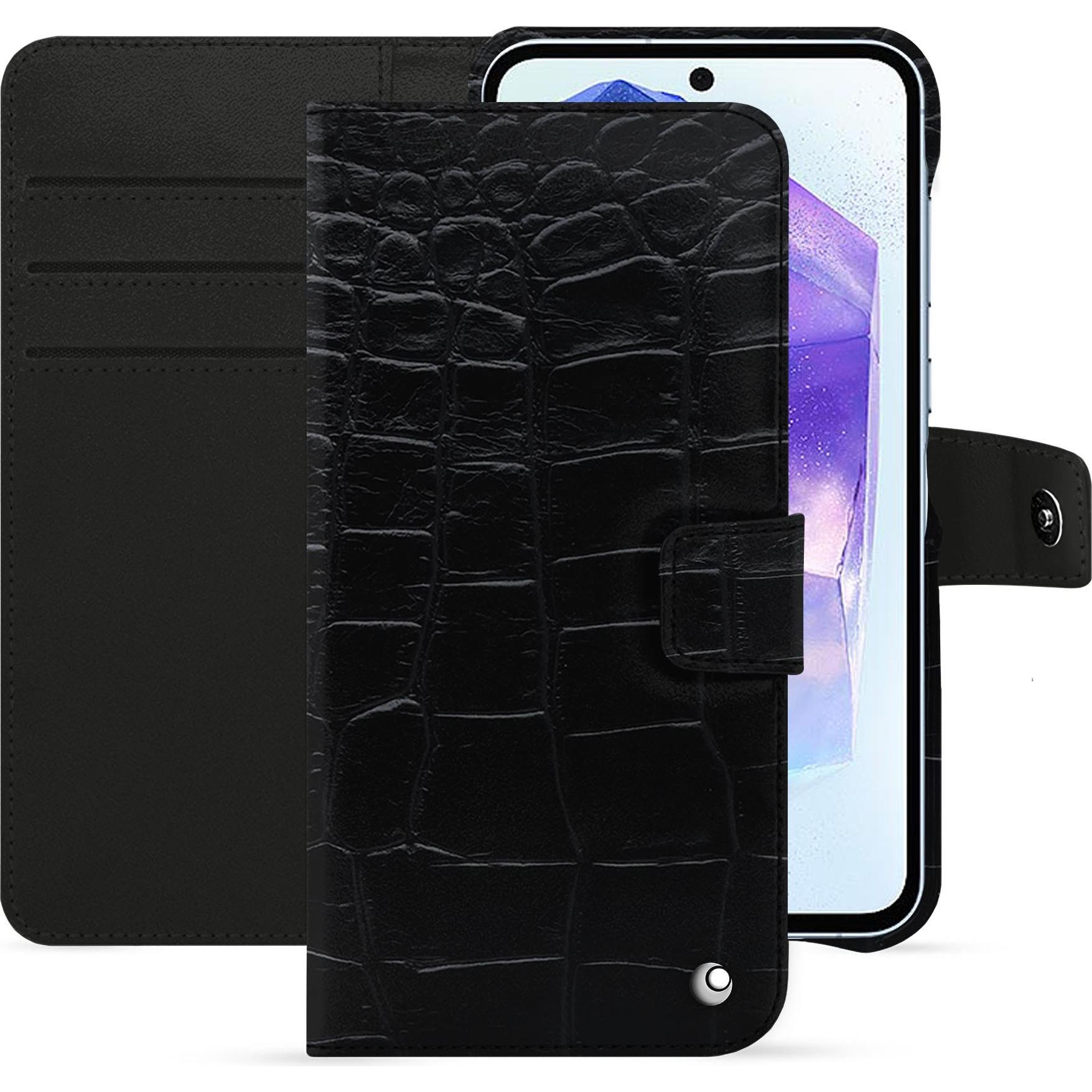 Noreve Lederschutzhülle Samsung Galaxy A55 (Samsung Galaxy A55), Smartphone Hülle, Schwarz