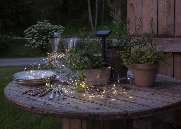 Produktbild Star Trading Lichterkette SOLAR DEW DROP Silber Transparent (19.90 m)