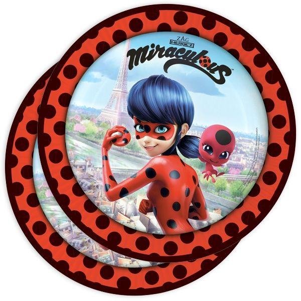 Actual product image Amscan Disposable paper plates Miraculous (8x)