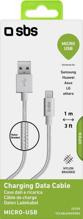 Produktbild SBS Lade- und Datenkabel USB - Micro-USB (1 m, USB 2.0)
