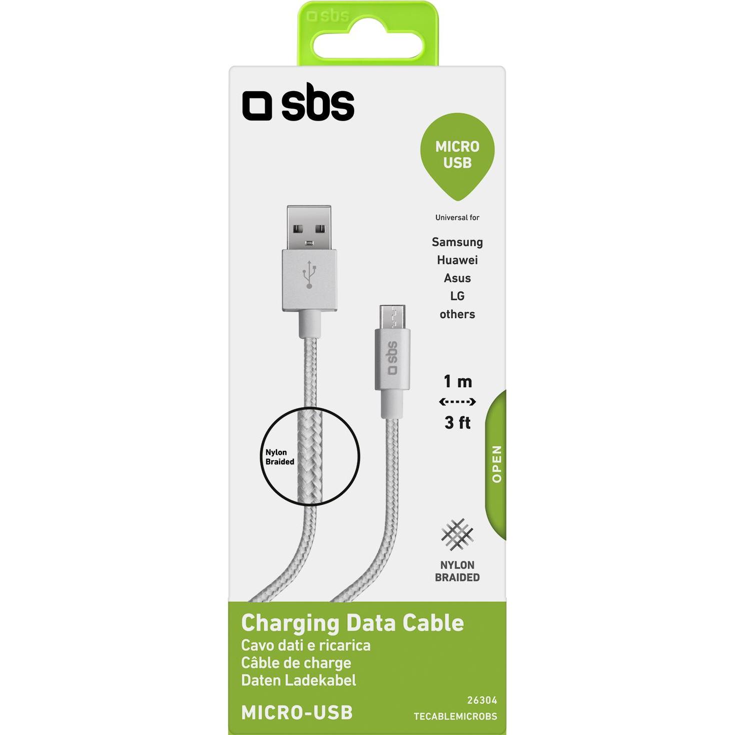 Thumbnail - SBS Lade- und Datenkabel USB - Micro-USB (1 m, USB 2.0), USB Kabel