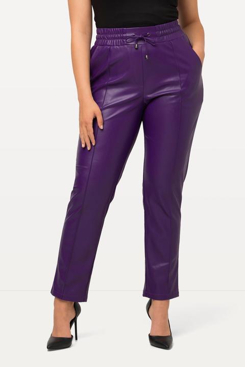 Produktbild Ulla Popken 7/8-Hose, Lederoptik, Biesen, Elastikbund (48)