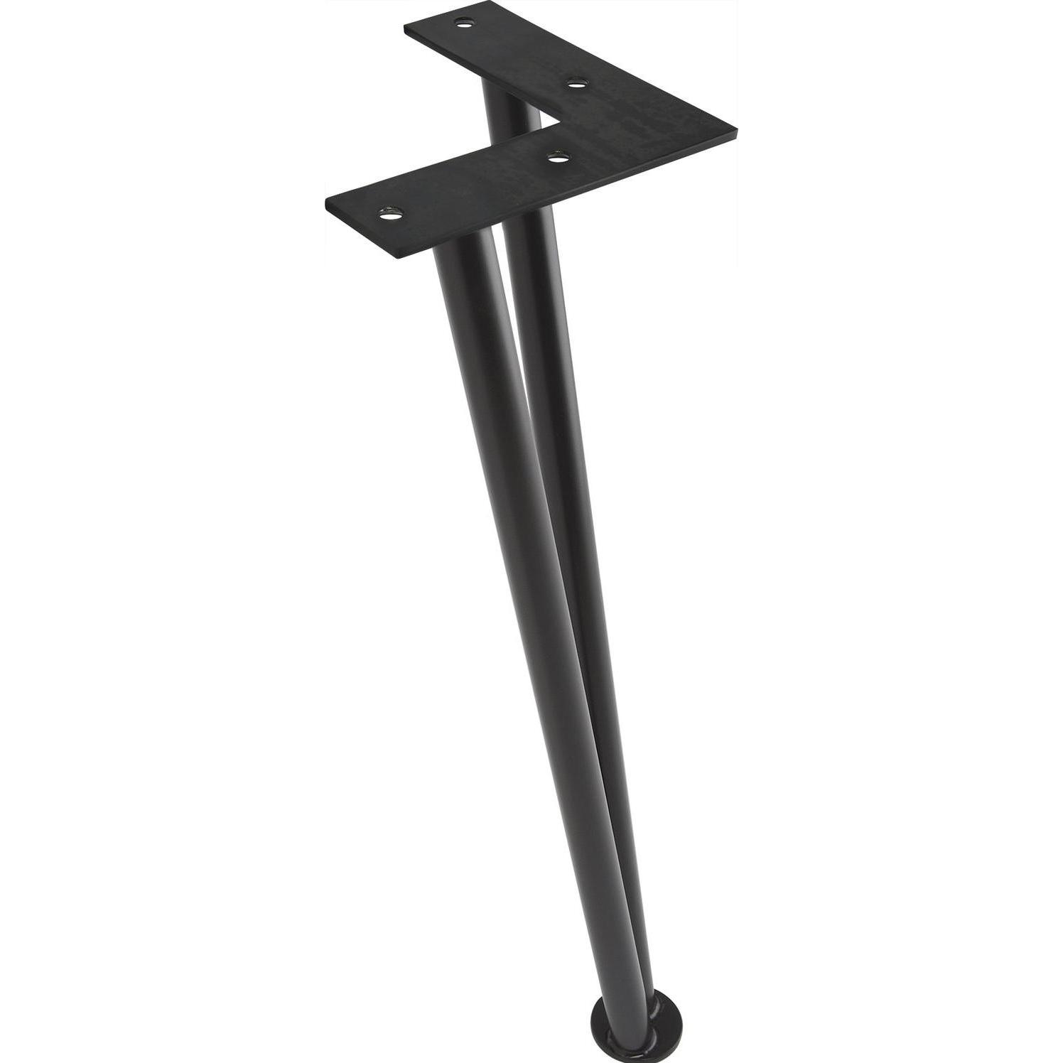 Simausrom, Tischbeine + Tischgestell, Tischbein (Haarnadelfuss) Fuss ø 15 mm Länge 360 mm Schwarzstahl