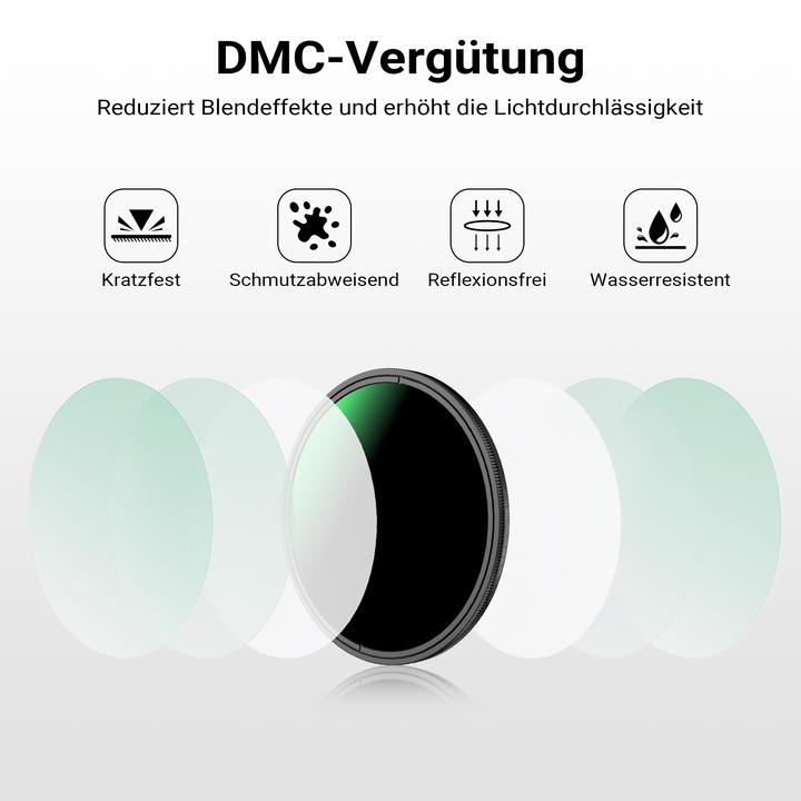 Produktbild Walimex pro ND2-ND400 Fader Slim Super DMC 49mm variabler Graufilter ND Filter (49 mm, ND- / Graufilter)