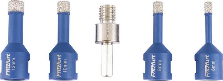 Produktbild Fritzfurt 1191-3142 Diamantbohrer-Set 5teilig 6 mm, 8 mm, 10 mm, 12 mm Gesamtl (10 Millimeter, 12 Millimeter, 6 Millimeter, 8 Millimeter)