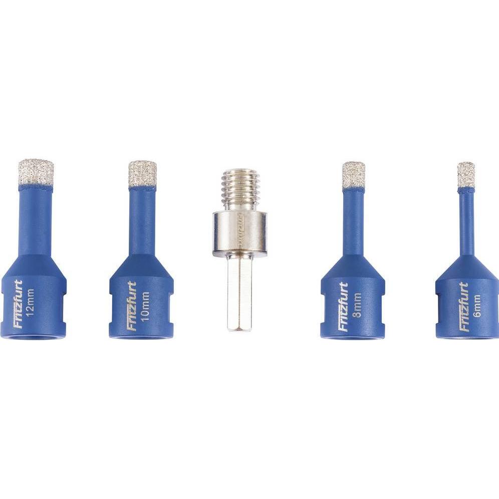 Fritzfurt, Punta da trapano, 1191-3142 Diamantbohrer-Set 5teilig 6 mm, 8 mm, 10 mm, 12 mm Gesamtl (10 millimetri, 12 mm, 6 millimetri, 8 millimetri)