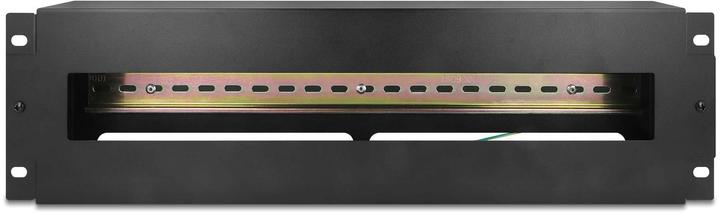 Produktbild Delock 48.26cm 19zoll Schutzschalterleiste mit Abdeckung und Hutschiene 3 HE Metall schwarz