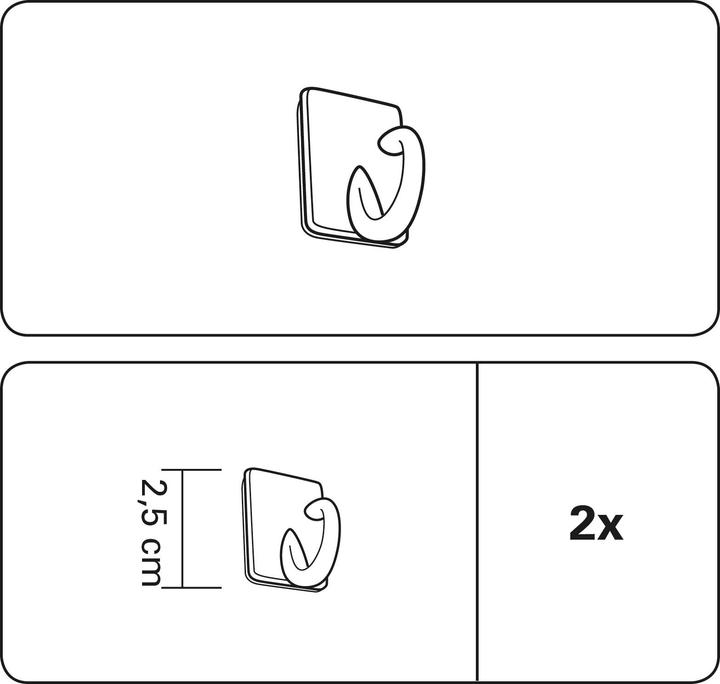 Actual product image Gardinia Self-adhesive tie-back hooks 1.7 x 2.5